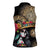 La Calavera Catrina Aztec Circle Women Sleeveless Polo Shirt Dia de Muertos - Wonder Print Shop