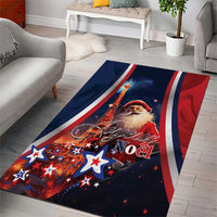 France Christmas Area Rug Joyeux Noel Santa Claus Eiffel Tower - Wonder Print Shop