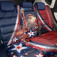 France Christmas Back Car Seat Cover Joyeux Noel Santa Claus Eiffel Tower - Wonder Print Shop