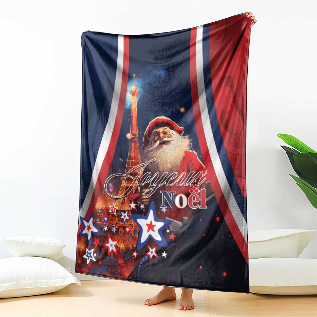 France Christmas Blanket Joyeux Noel Santa Claus Eiffel Tower