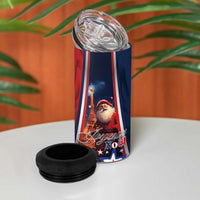 France Christmas 4 in 1 Can Cooler Tumbler Joyeux Noel Santa Claus Eiffel Tower - Wonder Print Shop