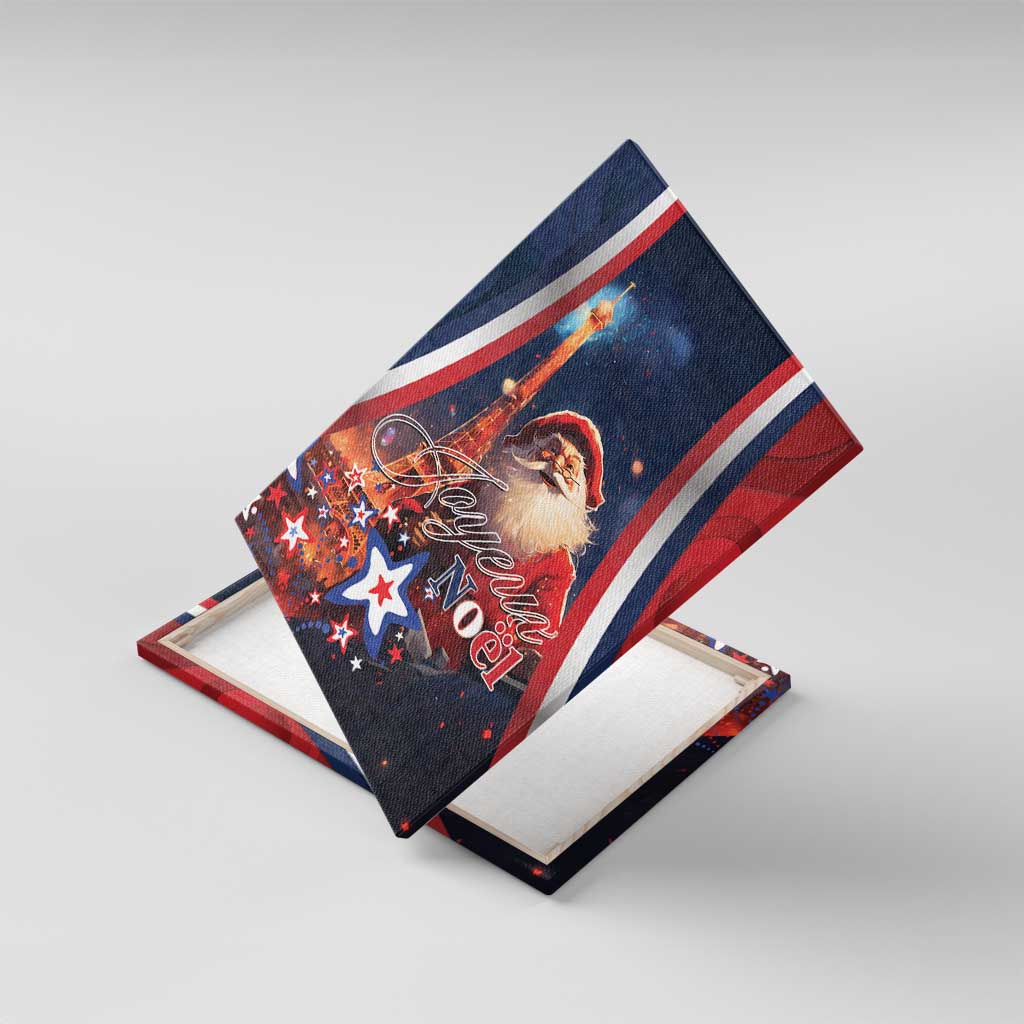 France Christmas Canvas Wall Art Joyeux Noel Santa Claus Eiffel Tower - Wonder Print Shop