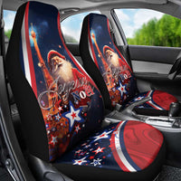 France Christmas Car Seat Cover Joyeux Noel Santa Claus Eiffel Tower - Wonder Print Shop