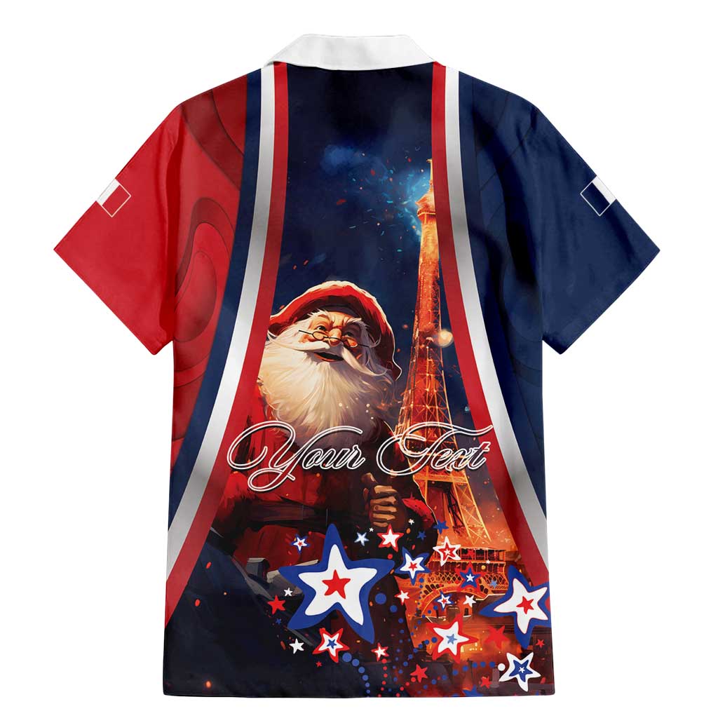 Personalised France Christmas Family Matching Mermaid Dress and Hawaiian Shirt Joyeux Noel Santa Claus Eiffel Tower - Wonder Print Shop