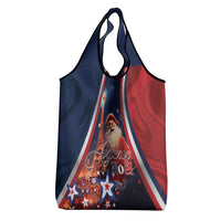 France Christmas Grocery Bag Joyeux Noel Santa Claus Eiffel Tower