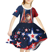 Personalised France Christmas Kid Short Sleeve Dress Joyeux Noel Santa Claus Eiffel Tower - Wonder Print Shop