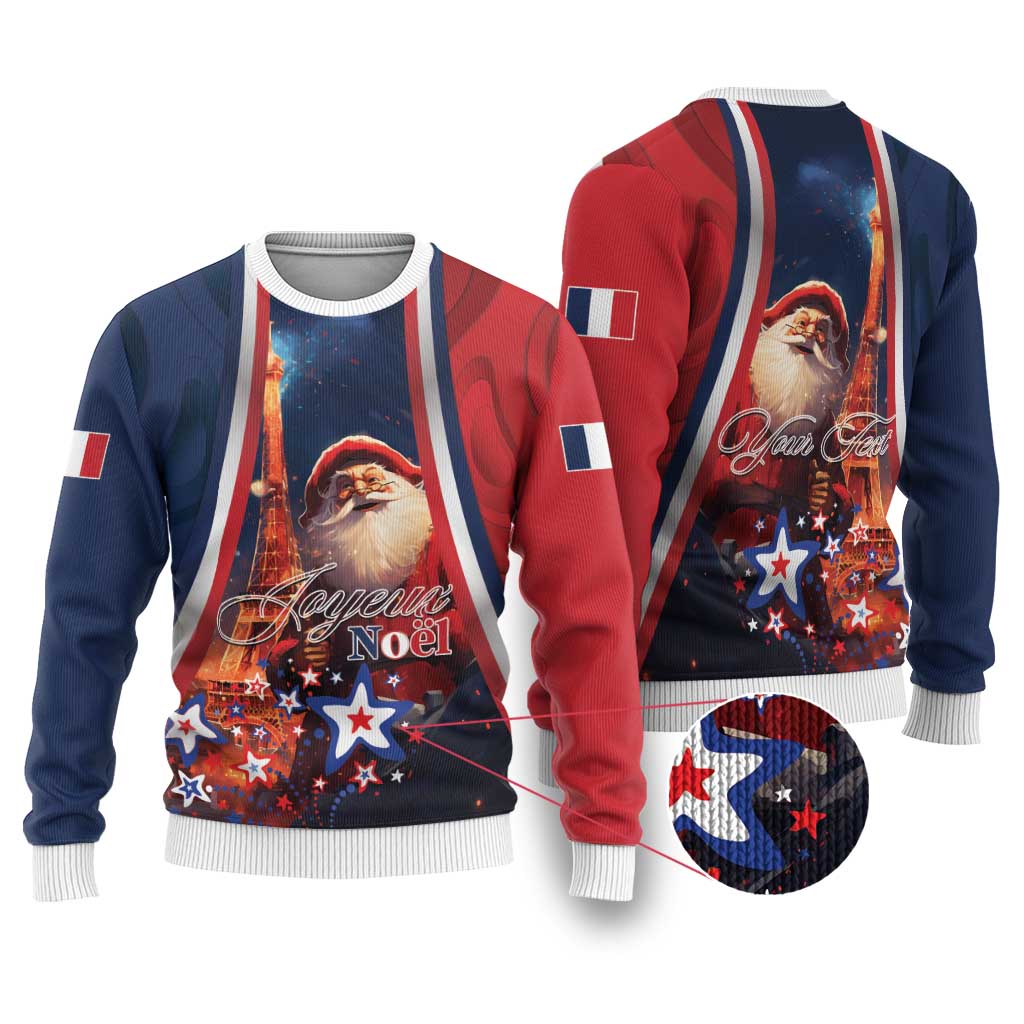 France Christmas Ugly Christmas Sweater Joyeux Noel Santa Claus Eiffel Tower - Wonder Print Shop