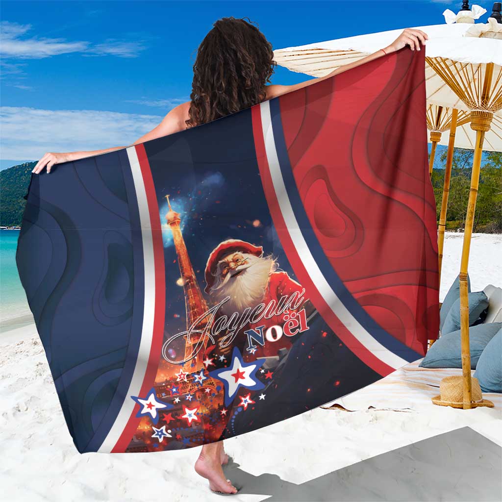 France Christmas Sarong Joyeux Noel Santa Claus Eiffel Tower - Wonder Print Shop