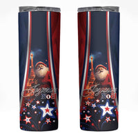 France Christmas Skinny Tumbler Joyeux Noel Santa Claus Eiffel Tower - Wonder Print Shop