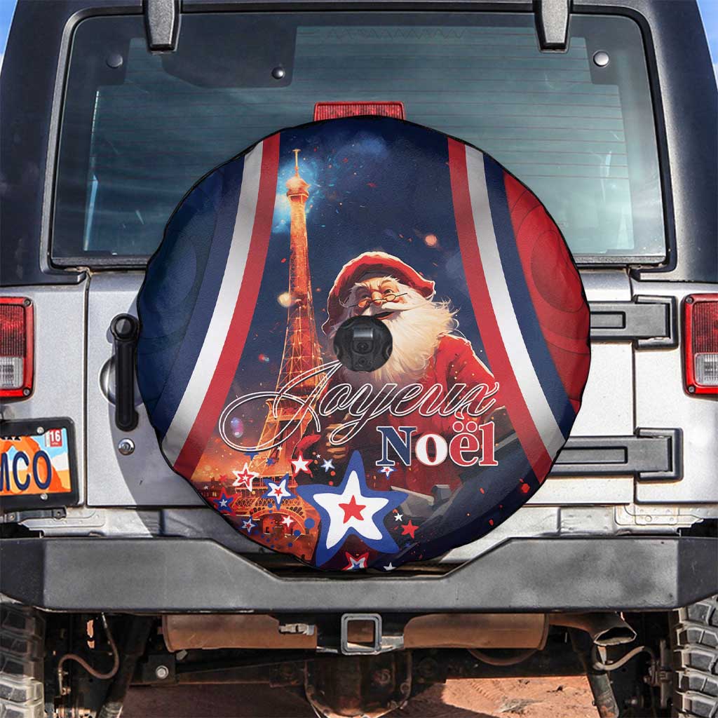 France Christmas Spare Tire Cover Joyeux Noel Santa Claus Eiffel Tower - Wonder Print Shop