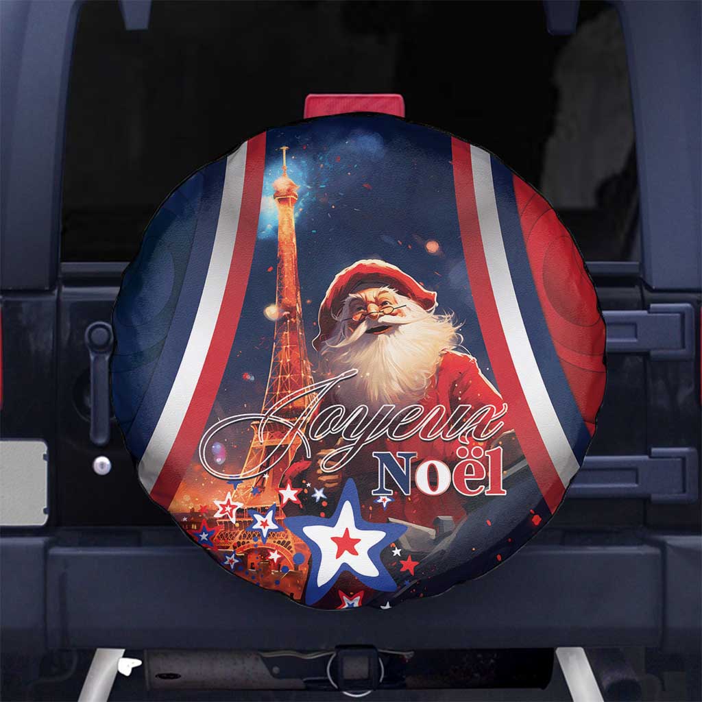 France Christmas Spare Tire Cover Joyeux Noel Santa Claus Eiffel Tower - Wonder Print Shop