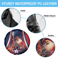 France Christmas Spare Tire Cover Joyeux Noel Santa Claus Eiffel Tower - Wonder Print Shop