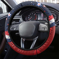 France Christmas Steering Wheel Cover Joyeux Noel Santa Claus Eiffel Tower - Wonder Print Shop