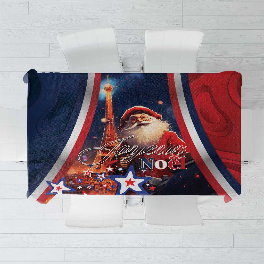 France Christmas Tablecloth Joyeux Noel Santa Claus Eiffel Tower - Wonder Print Shop