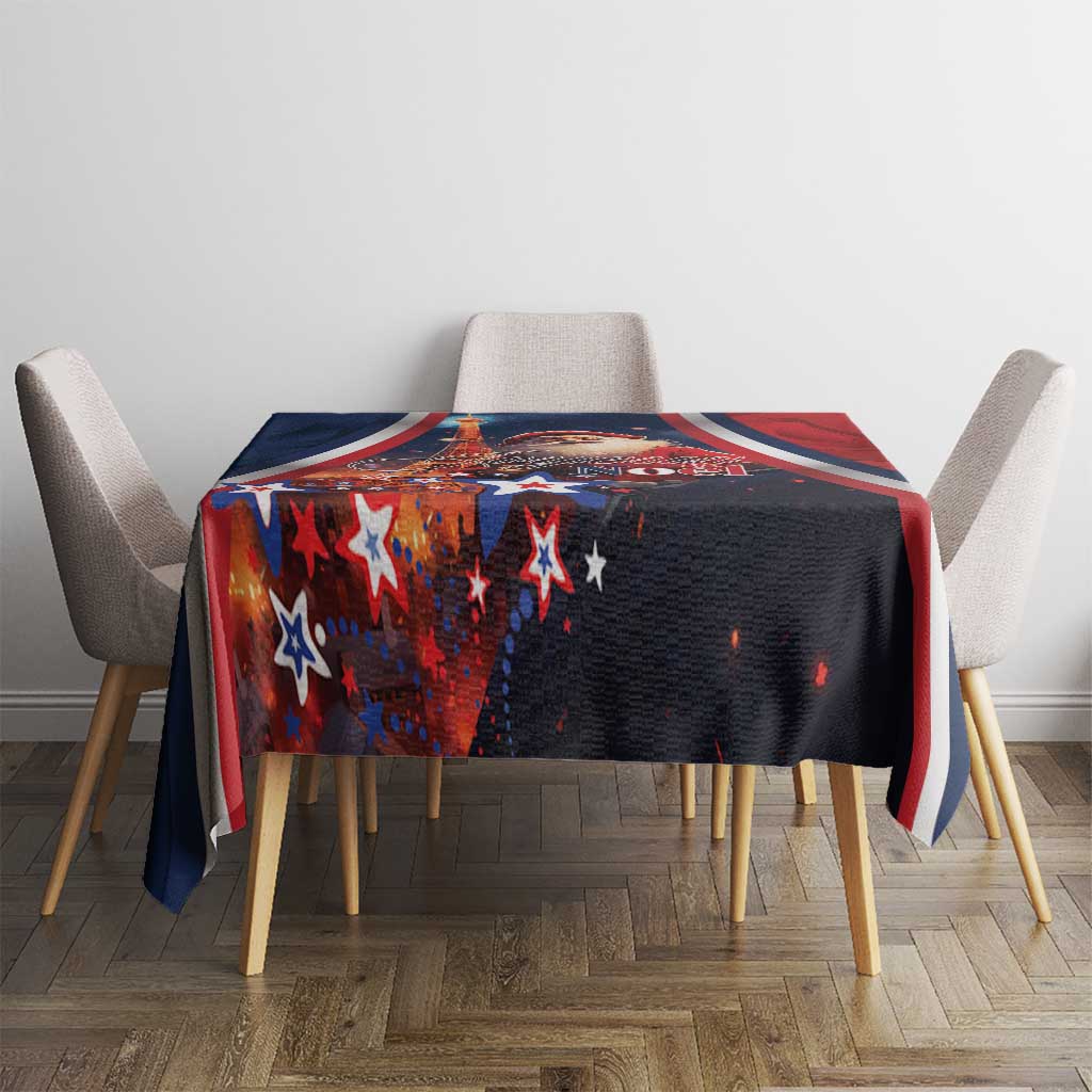 France Christmas Tablecloth Joyeux Noel Santa Claus Eiffel Tower - Wonder Print Shop