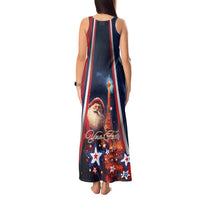 Personalised France Christmas Tank Maxi Dress Joyeux Noel Santa Claus Eiffel Tower - Wonder Print Shop