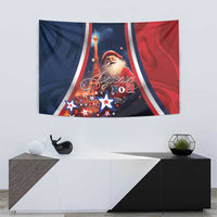 France Christmas Tapestry Joyeux Noel Santa Claus Eiffel Tower - Wonder Print Shop