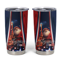 France Christmas Tumbler Cup Joyeux Noel Santa Claus Eiffel Tower - Wonder Print Shop