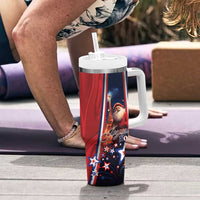 France Christmas Tumbler With Handle Joyeux Noel Santa Claus Eiffel Tower - Wonder Print Shop