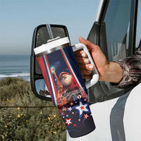 France Christmas Tumbler With Handle Joyeux Noel Santa Claus Eiffel Tower - Wonder Print Shop