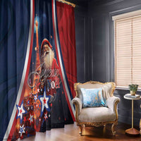 France Christmas Window Curtain Joyeux Noel Santa Claus Eiffel Tower - Wonder Print Shop