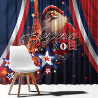 France Christmas Window Curtain Joyeux Noel Santa Claus Eiffel Tower - Wonder Print Shop