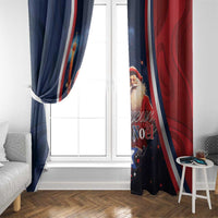 France Christmas Window Curtain Joyeux Noel Santa Claus Eiffel Tower - Wonder Print Shop
