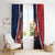 France Christmas Window Curtain Joyeux Noel Santa Claus Eiffel Tower - Wonder Print Shop