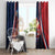 France Christmas Window Curtain Joyeux Noel Santa Claus Eiffel Tower - Wonder Print Shop