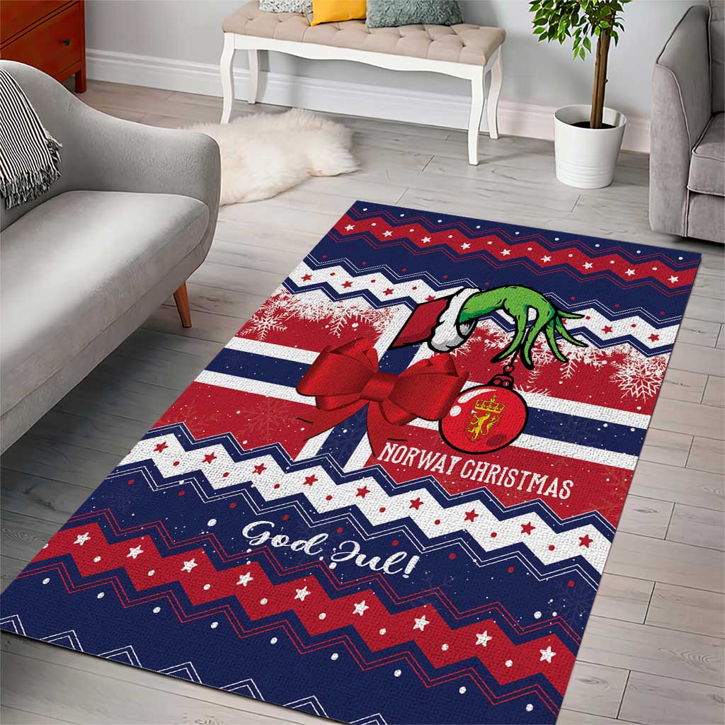 Norway Christmas Area Rug God Jul! Coquette Bow - Wonder Print Shop