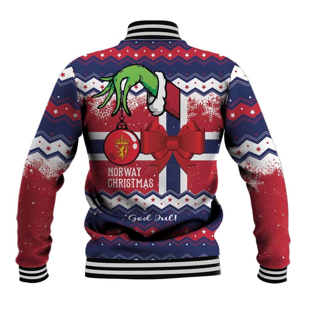 Norway Christmas Baseball Jacket God Jul! Coquette Bow - Wonder Print Shop