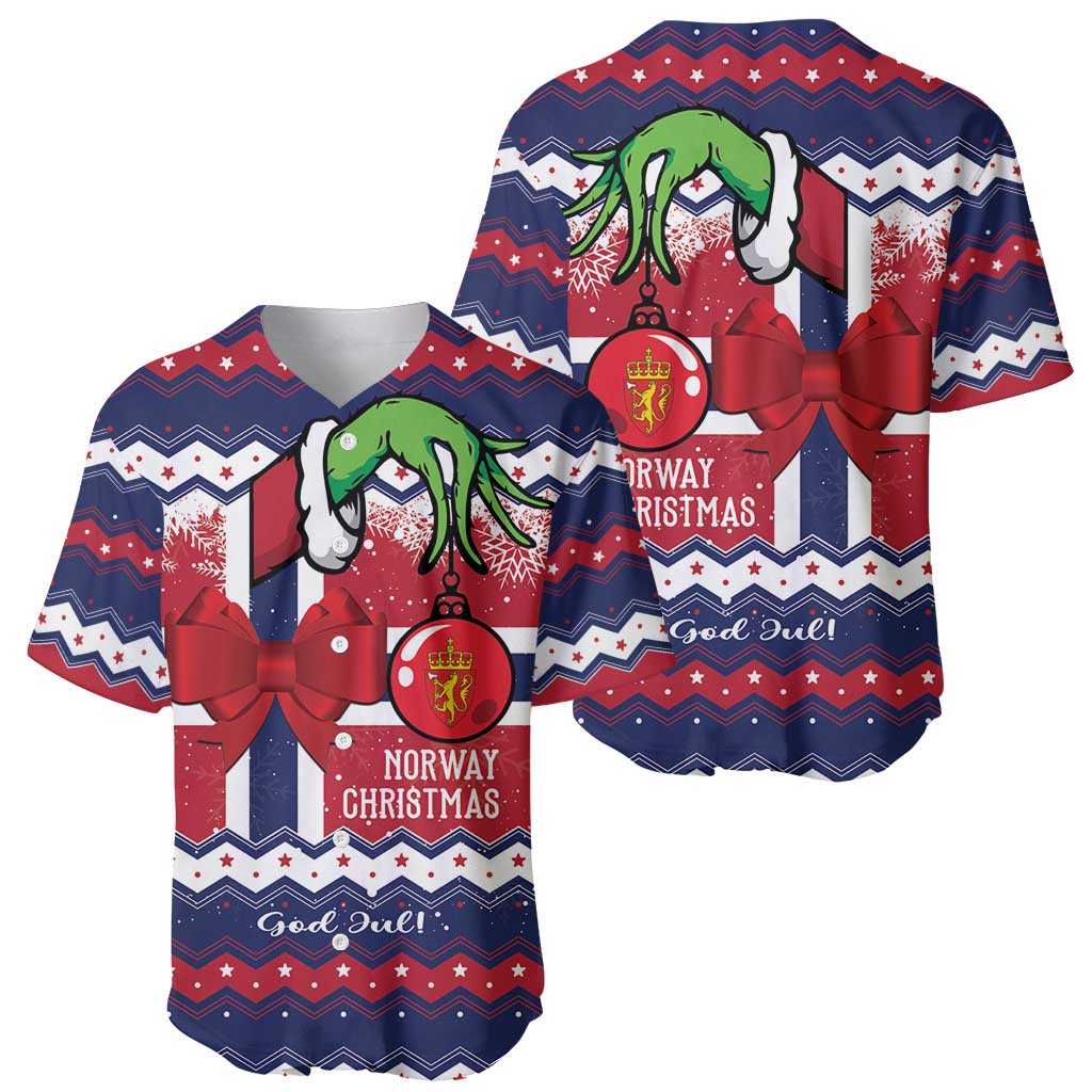 Norway Christmas Baseball Jersey God Jul! Coquette Bow - Wonder Print Shop