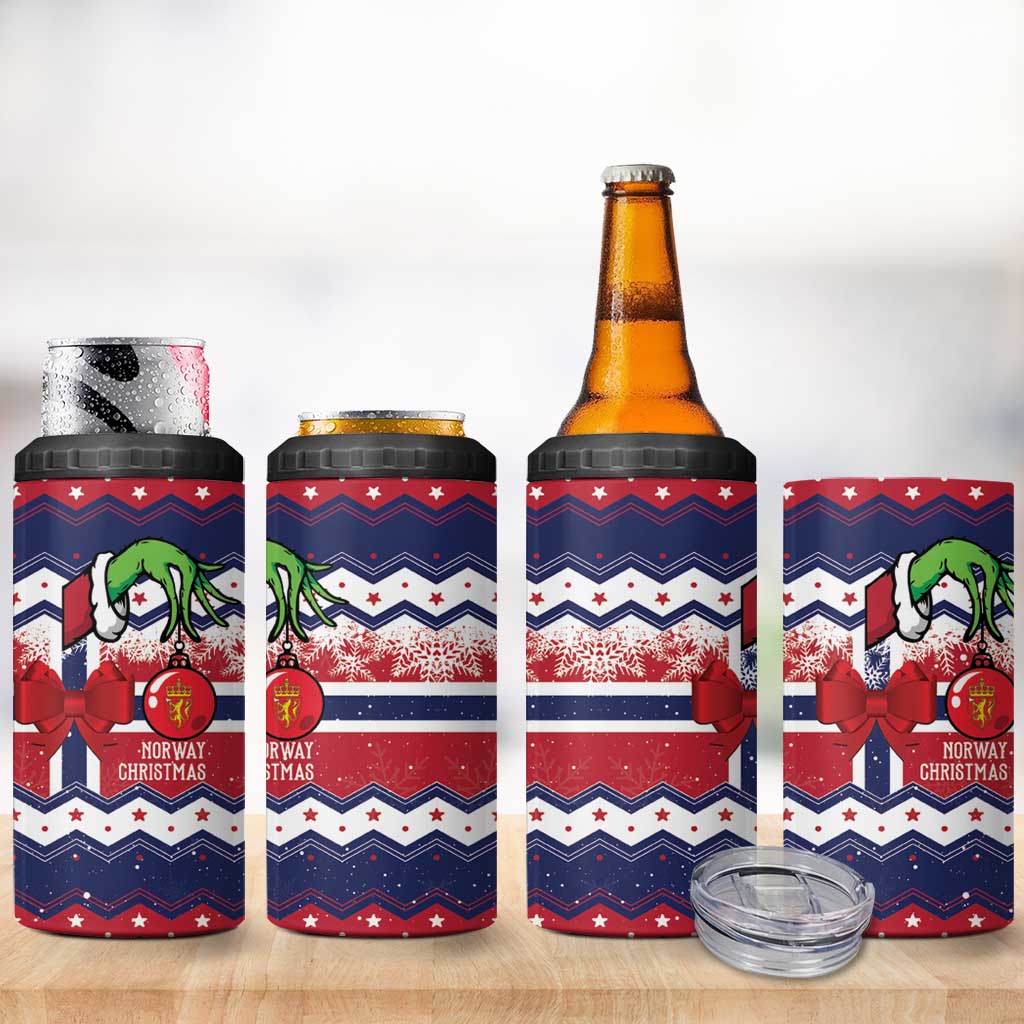 Norway Christmas 4 in 1 Can Cooler Tumbler God Jul! Coquette Bow - Wonder Print Shop