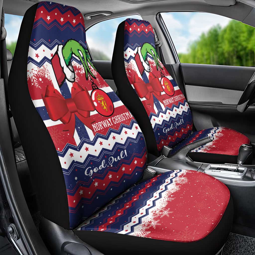 Norway Christmas Car Seat Cover God Jul! Coquette Bow - Wonder Print Shop