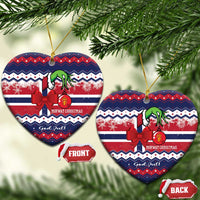 Norway Christmas Ceramic Ornament God Jul! Coquette Bow - Wonder Print Shop