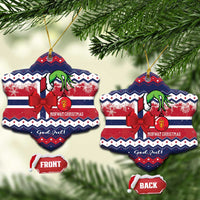 Norway Christmas Ceramic Ornament God Jul! Coquette Bow - Wonder Print Shop