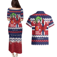 Norway Christmas Couples Matching Puletasi and Hawaiian Shirt God Jul! Coquette Bow - Wonder Print Shop