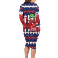 Norway Christmas Family Matching Long Sleeve Bodycon Dress and Hawaiian Shirt God Jul! Coquette Bow - Wonder Print Shop