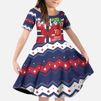 Norway Christmas Family Matching Off The Shoulder Long Sleeve Dress and Hawaiian Shirt God Jul! Coquette Bow - Wonder Print Shop
