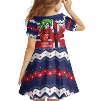 Norway Christmas Family Matching Off The Shoulder Long Sleeve Dress and Hawaiian Shirt God Jul! Coquette Bow - Wonder Print Shop