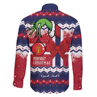 Norway Christmas Family Matching Off The Shoulder Long Sleeve Dress and Hawaiian Shirt God Jul! Coquette Bow - Wonder Print Shop