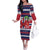 Norway Christmas Family Matching Off The Shoulder Long Sleeve Dress and Hawaiian Shirt God Jul! Coquette Bow - Wonder Print Shop