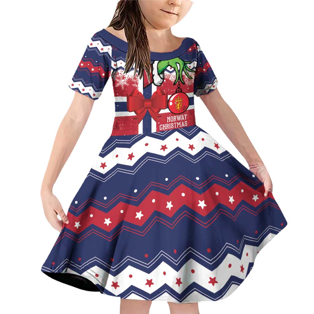 Norway Christmas Family Matching Off Shoulder Short Dress and Hawaiian Shirt God Jul! Coquette Bow - Wonder Print Shop