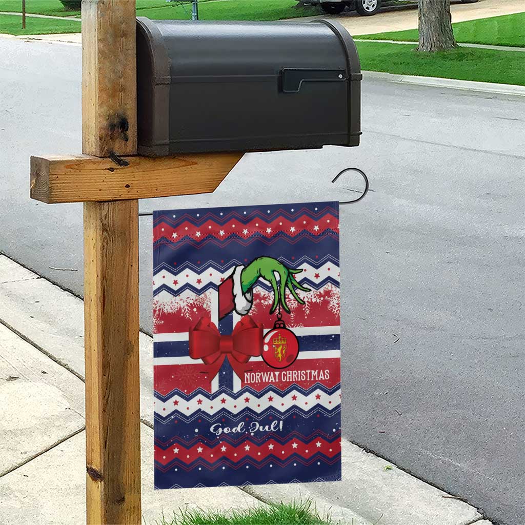 Norway Christmas Garden Flag God Jul! Coquette Bow - Wonder Print Shop