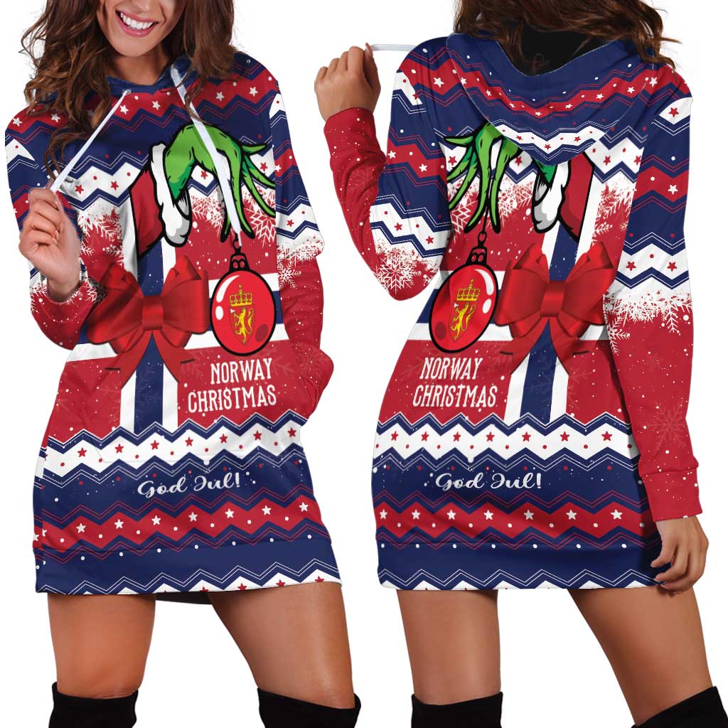 Norway Christmas Hoodie Dress God Jul! Coquette Bow - Wonder Print Shop