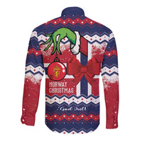 Norway Christmas Long Sleeve Button Shirt God Jul! Coquette Bow - Wonder Print Shop
