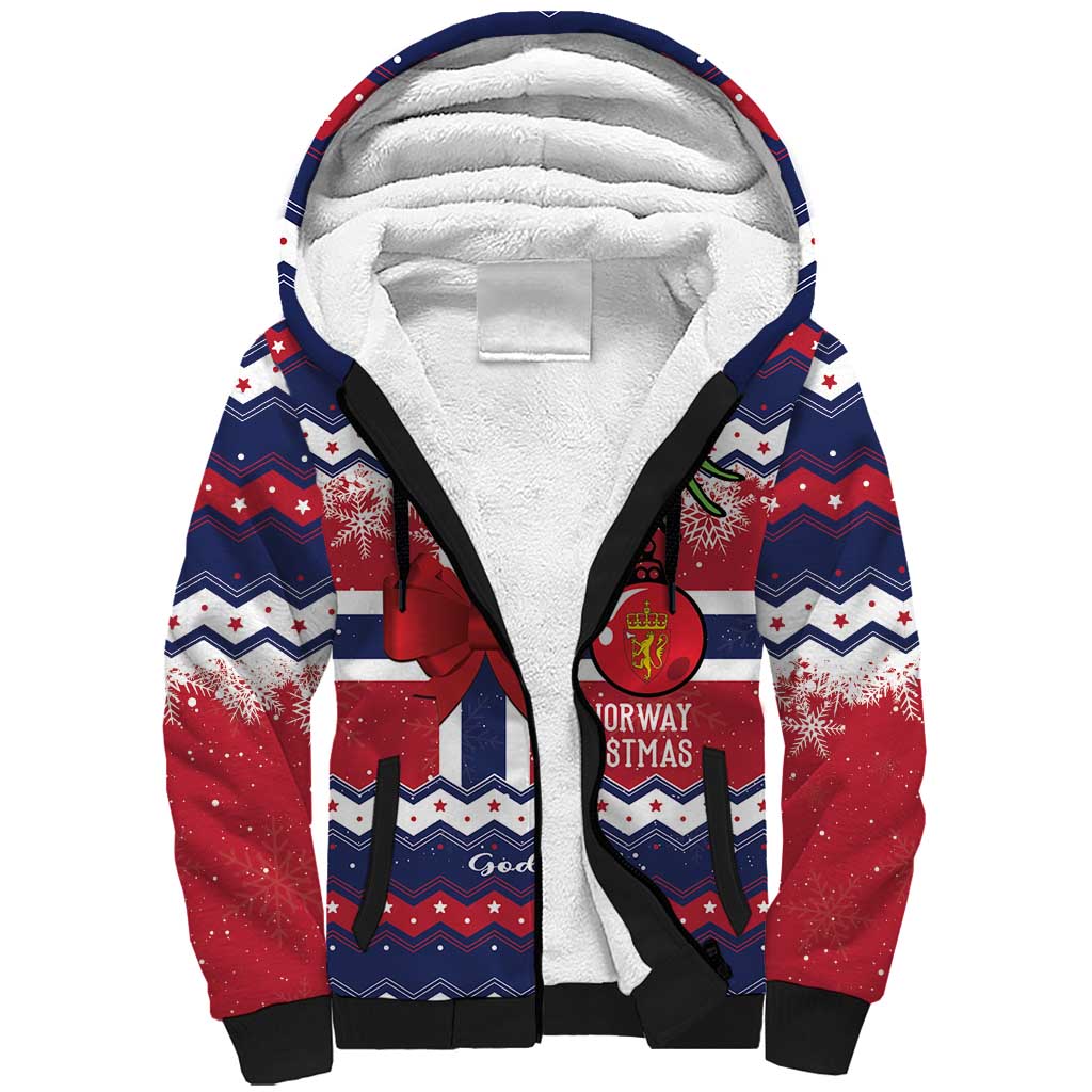 Norway Christmas Sherpa Hoodie God Jul! Coquette Bow - Wonder Print Shop
