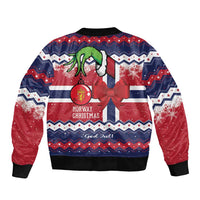 Norway Christmas Sleeve Zip Bomber Jacket God Jul! Coquette Bow - Wonder Print Shop
