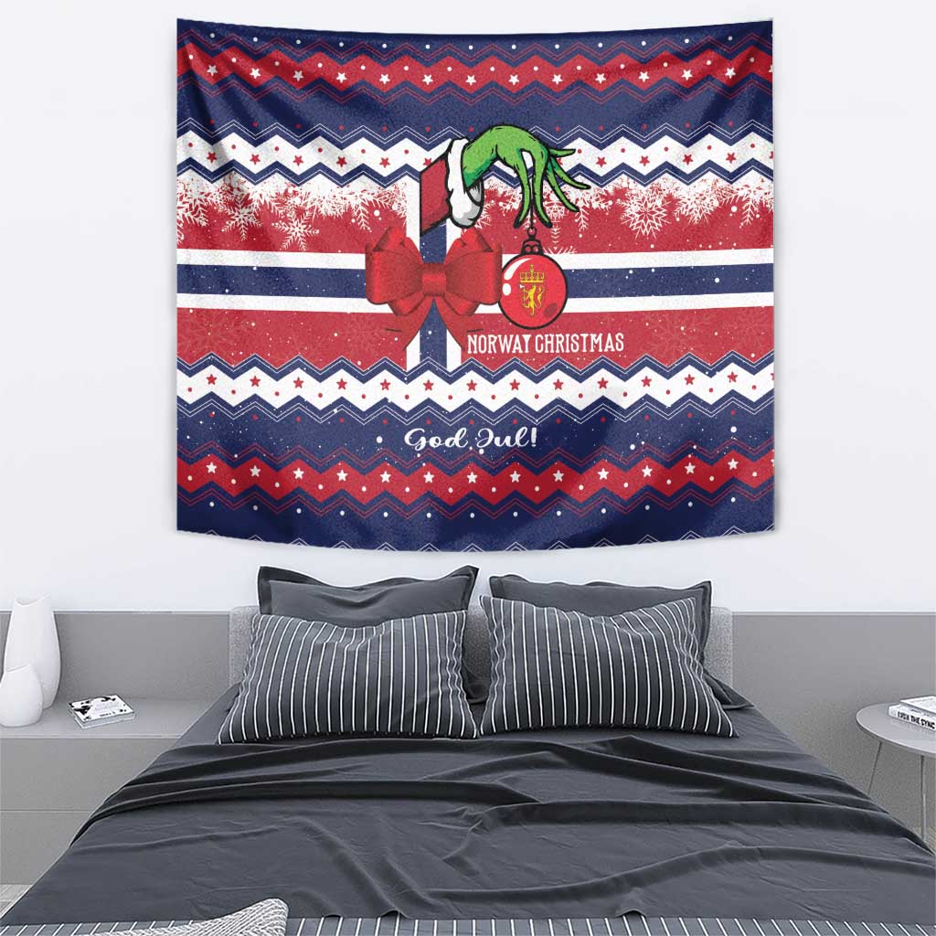 Norway Christmas Tapestry God Jul! Coquette Bow - Wonder Print Shop