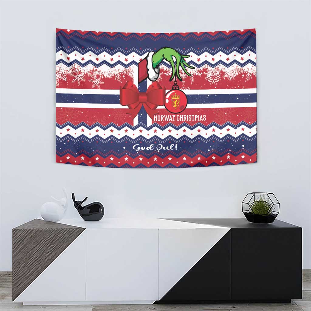 Norway Christmas Tapestry God Jul! Coquette Bow - Wonder Print Shop